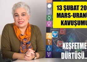 13 Şubat Mars Uranüs Kavuşumu
