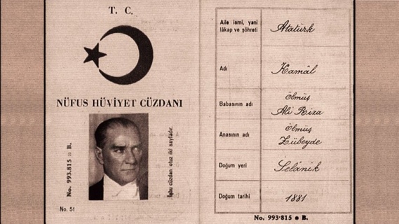 Mustafa Kemal Atatürk'ün nüfus cüzdanı